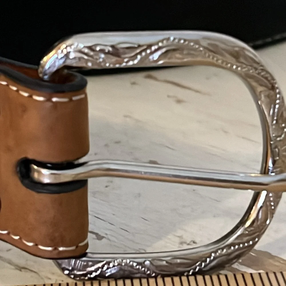 Nocona mens leather western belt size 44 2 tone